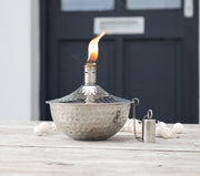 Silver garden oil lamp