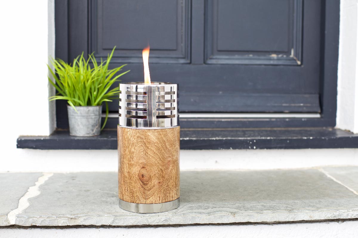 Wooden oil lamp burner