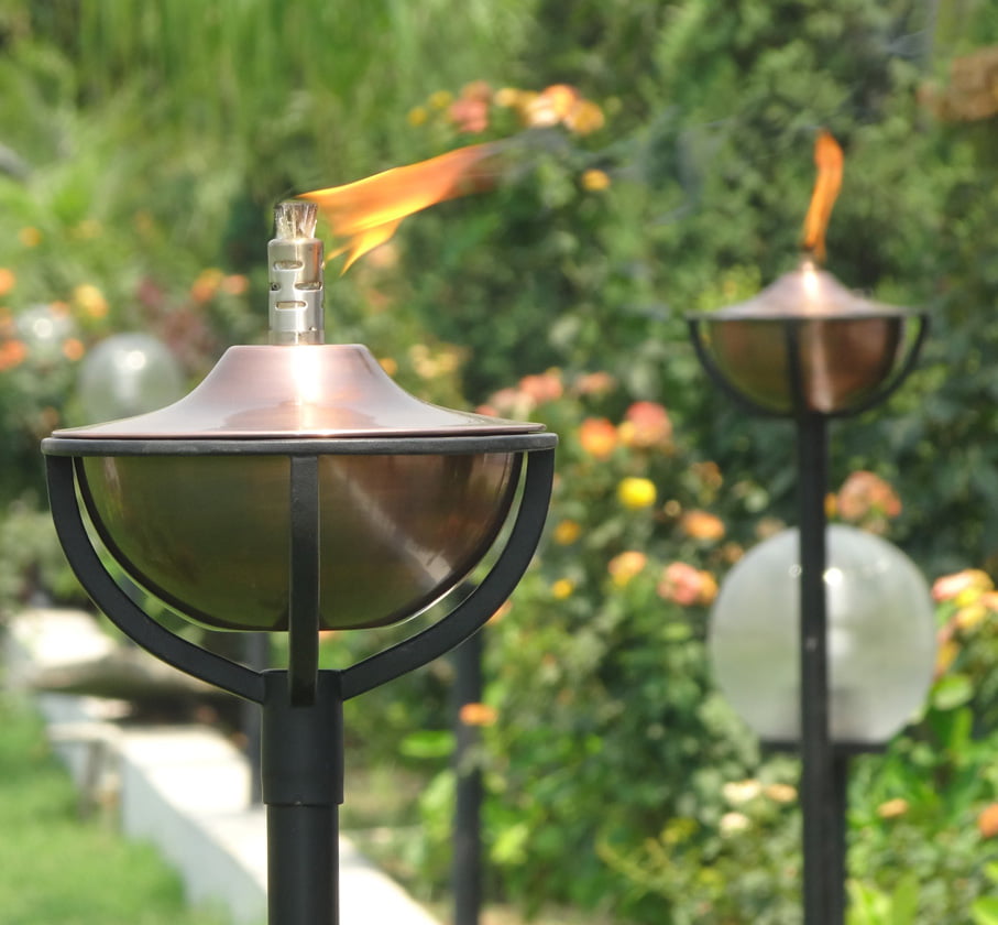 copper oil garden torches