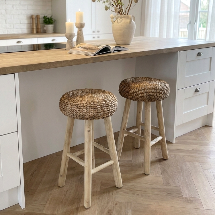Rustic Bar Stool Round - Provence