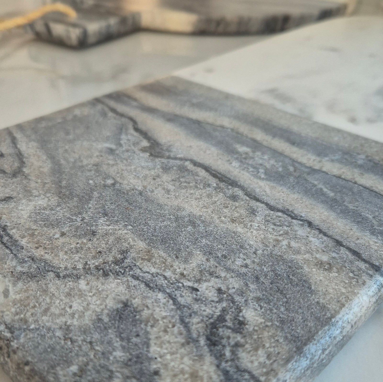 Grey and White Marble Serving Board Large