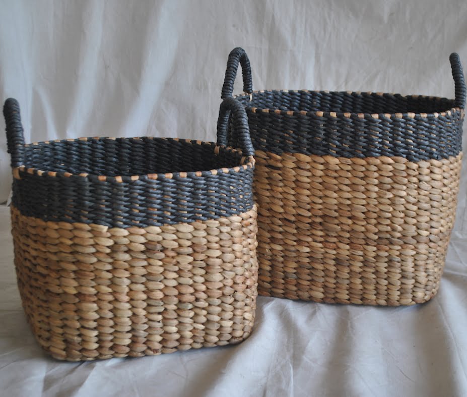 Two wicker basket with handles
