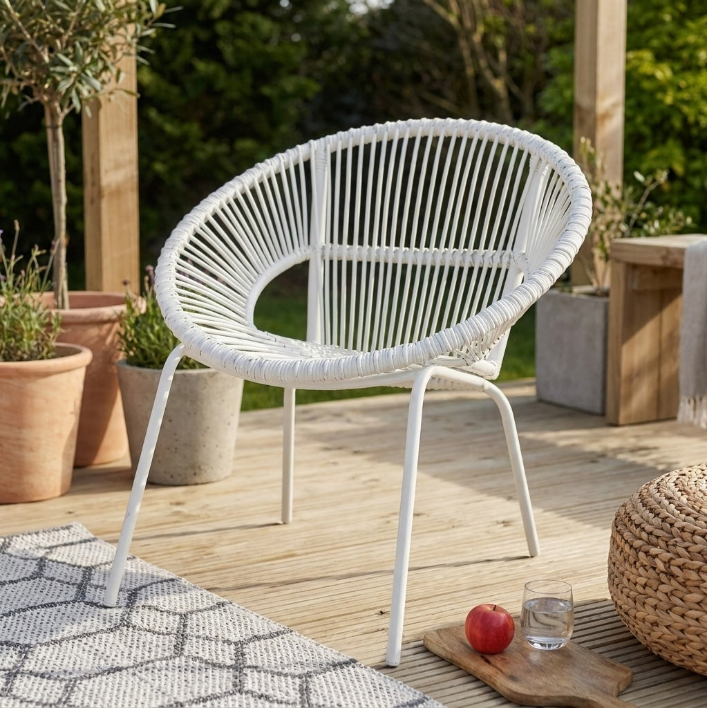 White Bamboo Outdoor Chair