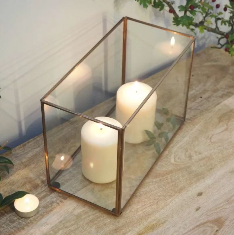 Indoor brass tealight holder metal votive