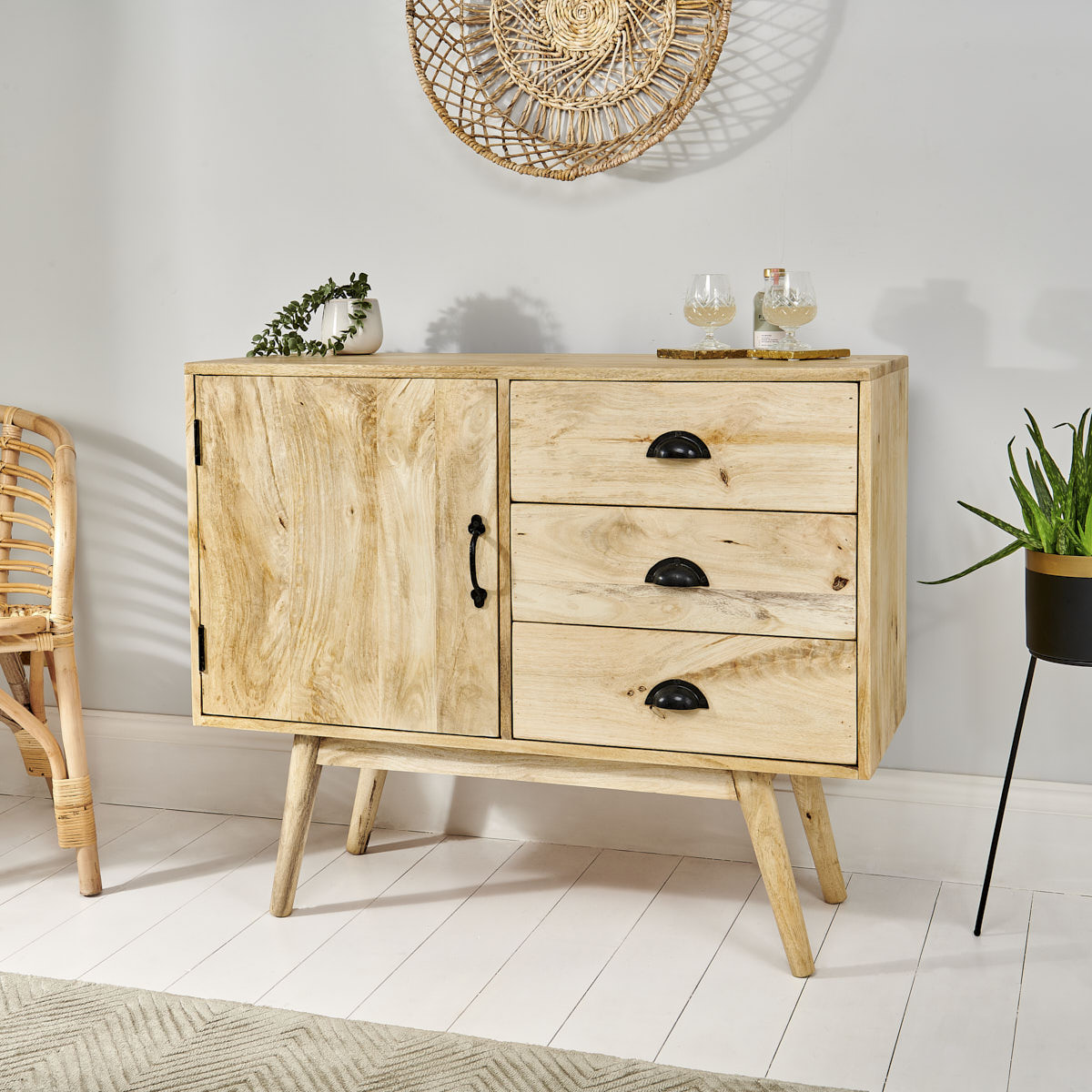Solid wood sideboard indoor