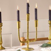 Antique brass candelabra candle holder