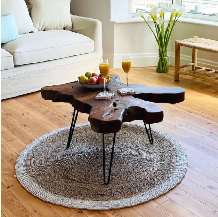 Rustic Wood Coffee Table on Hairpin Legs - Extra Large