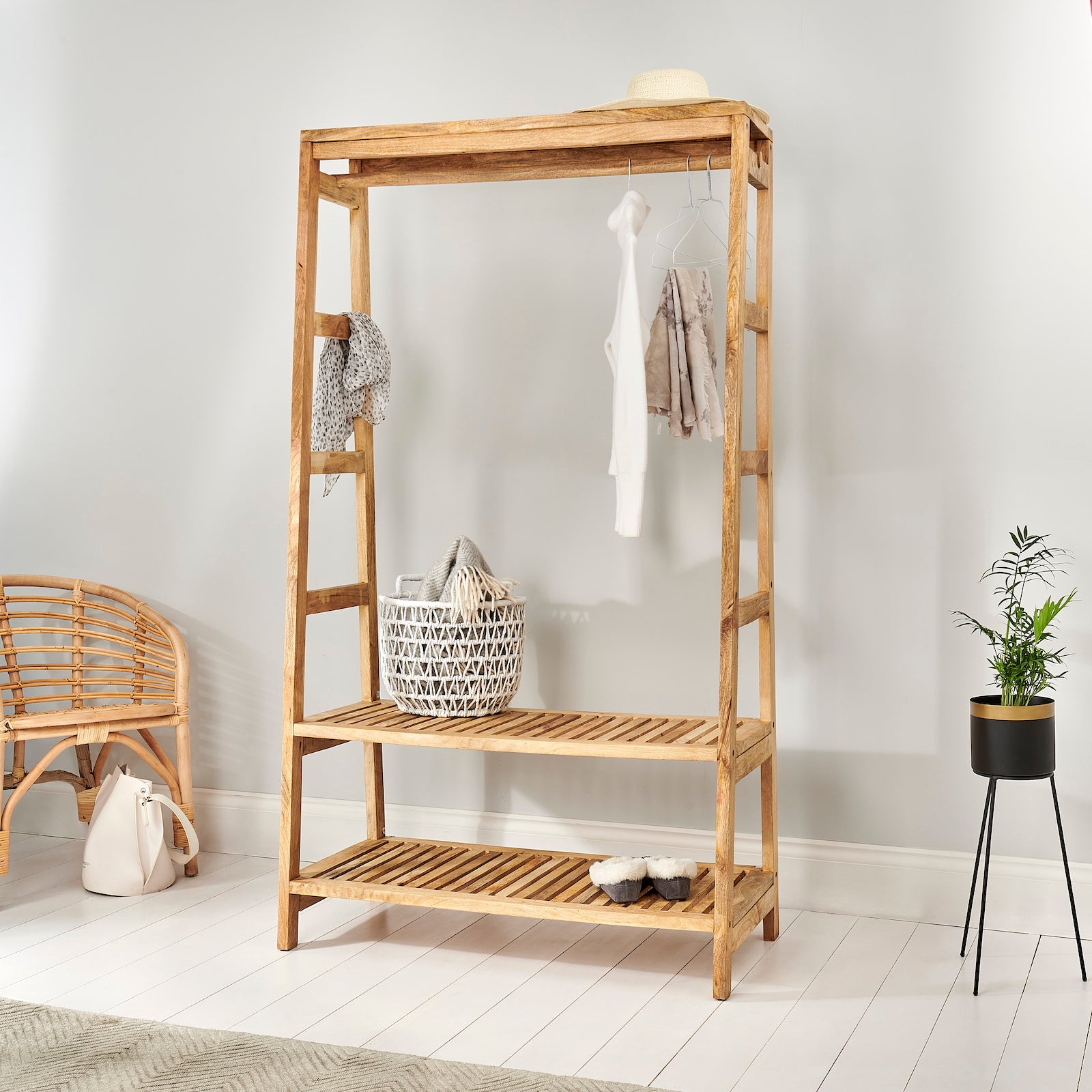 Mango Wood Clothes Unit Large - Stockholm