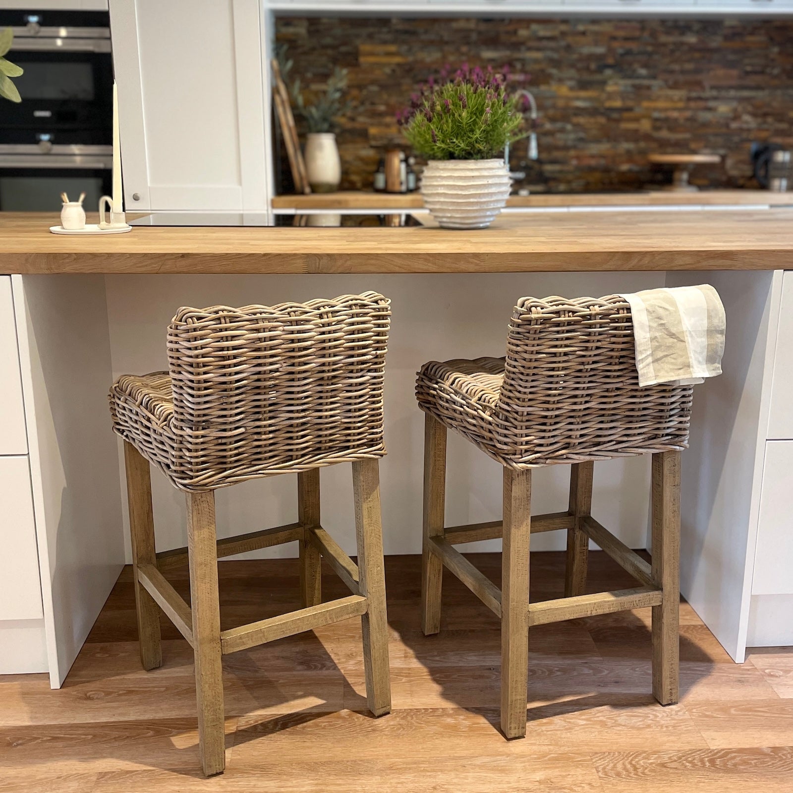 Natural Wicker Bar Stool  - Lola