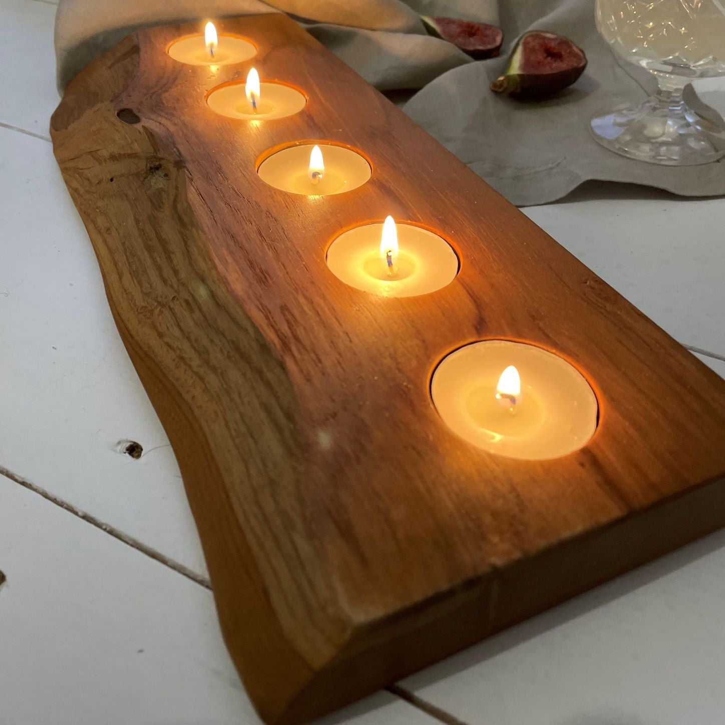 Rustic Wood Tealight Holder