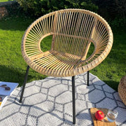 Natural String Chair Bamboo on Rug