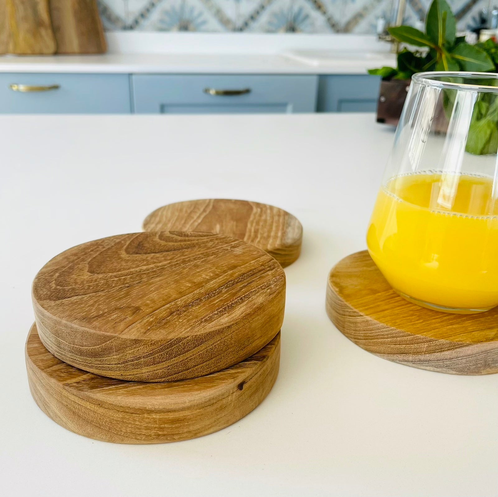 Cup coasters wooden