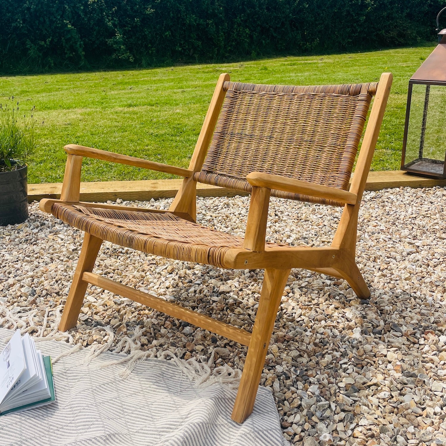 garden lounger chair on patio