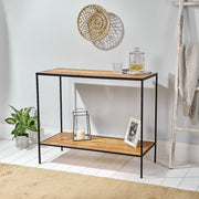 Industrial Hallway Console Table with Shelf