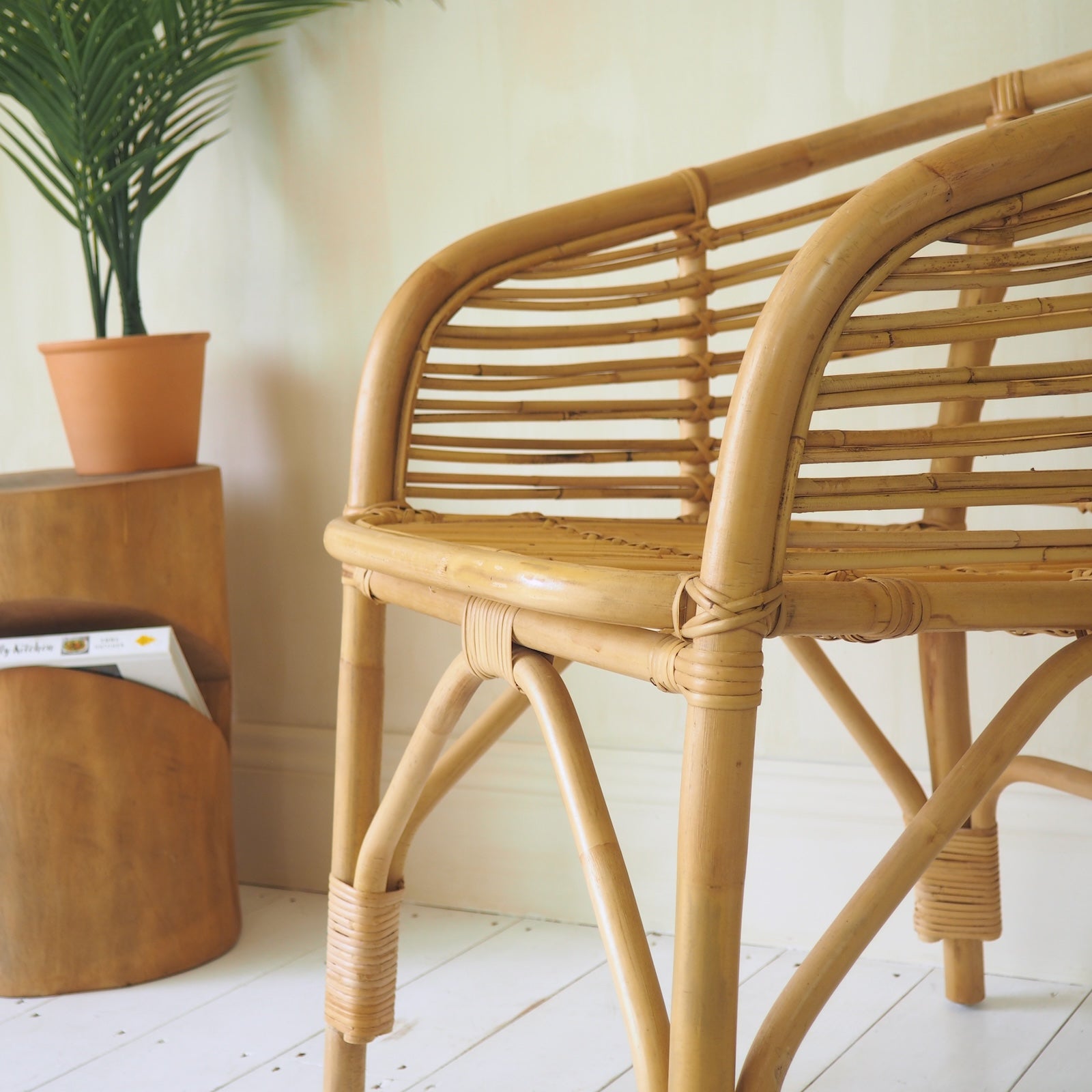 Wicker arm chair detailed photo