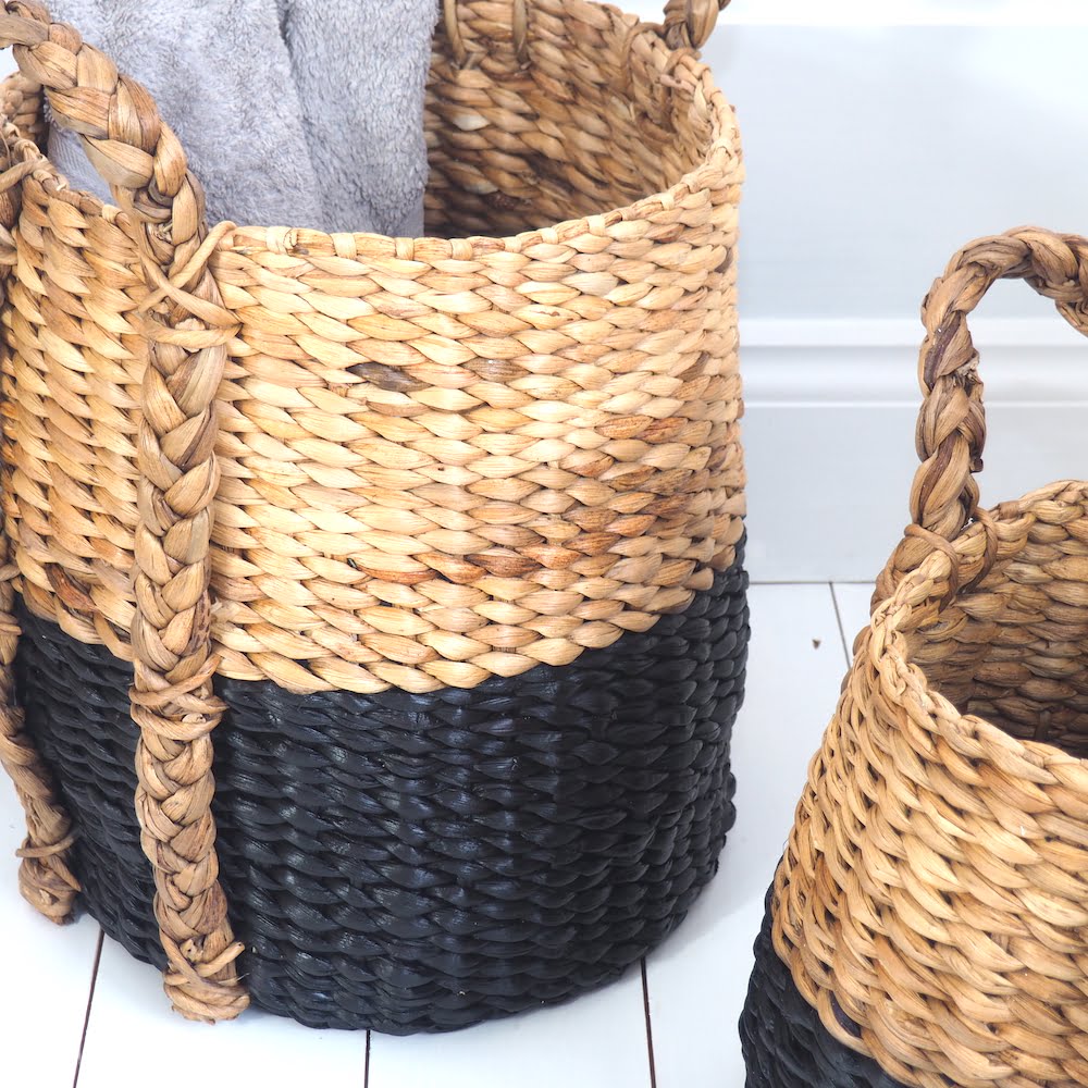 Wicker storage baskets