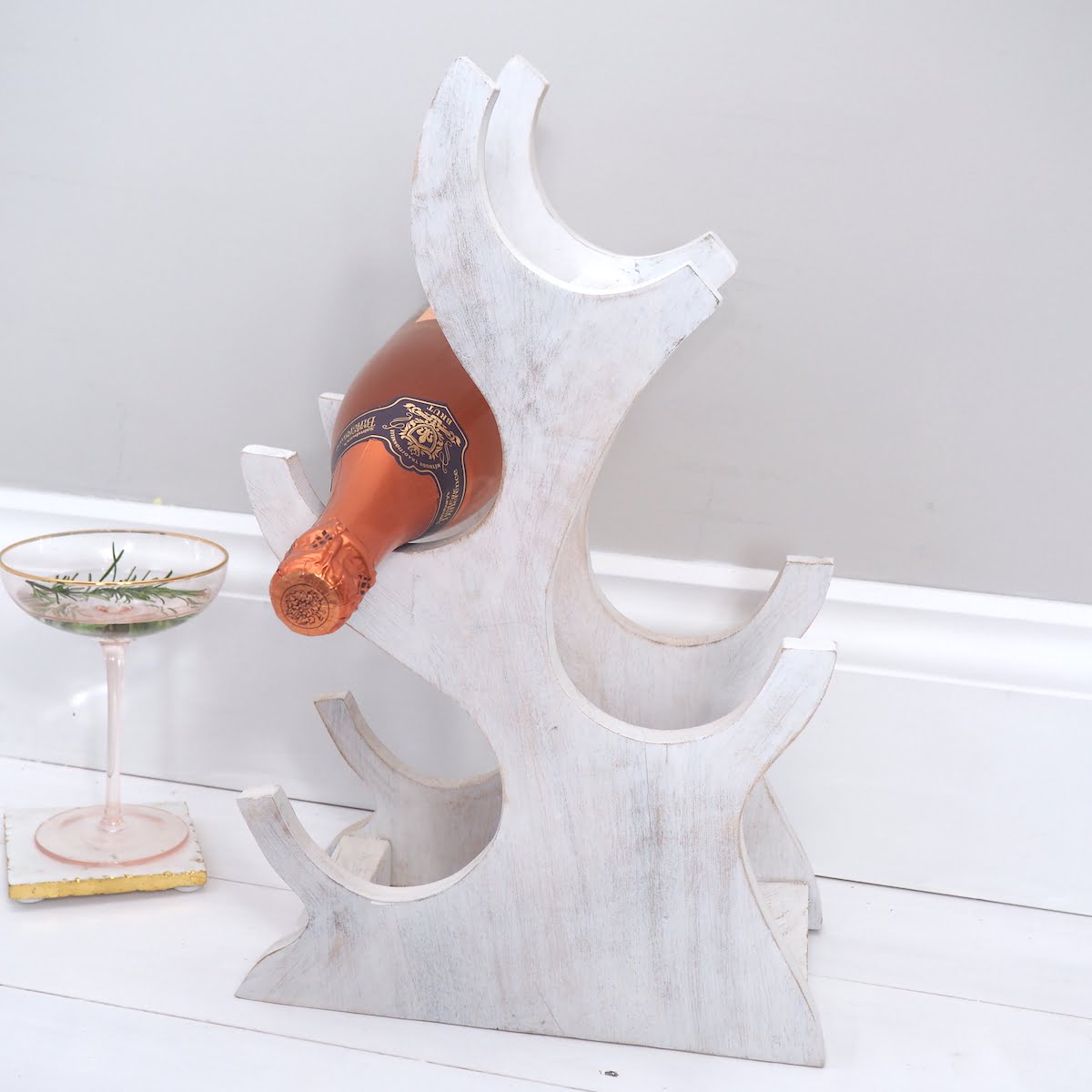 wooden wine bottle holder