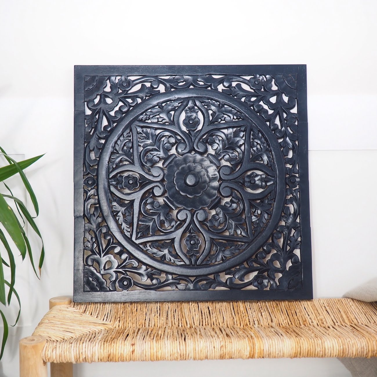 Carved wood wall art