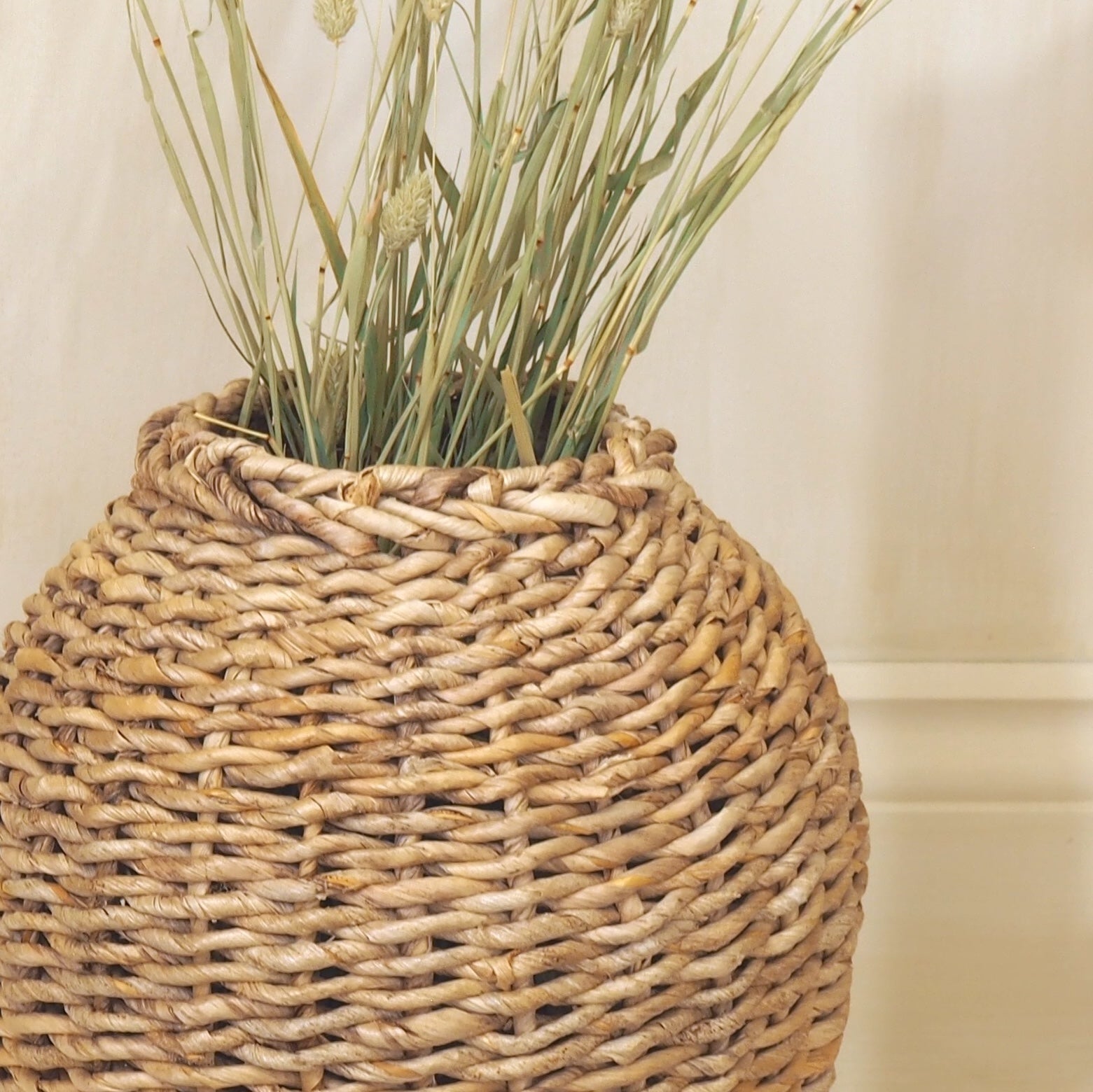 Detailed shot of wicker vase
