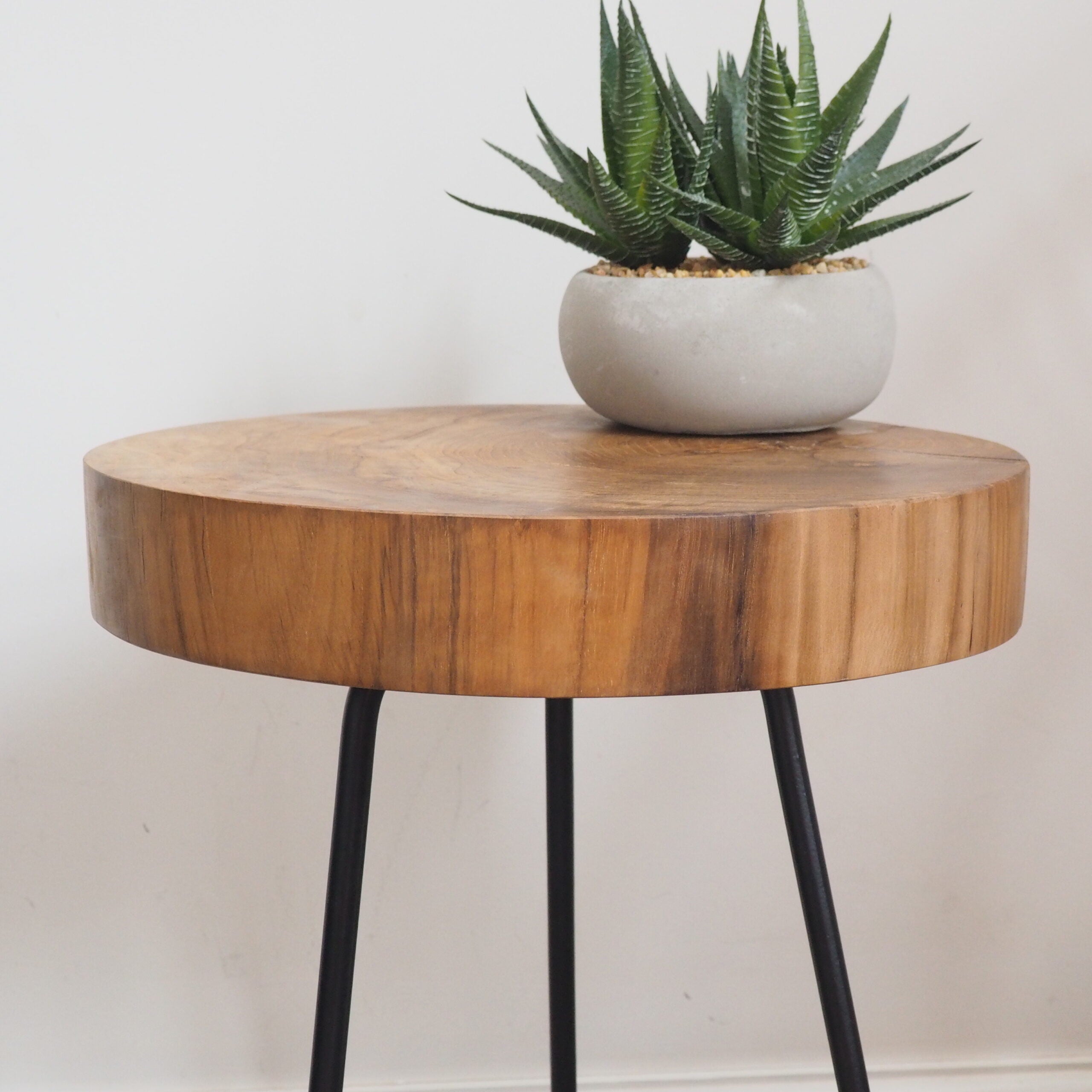 Industrial Side Table Tree Trunk