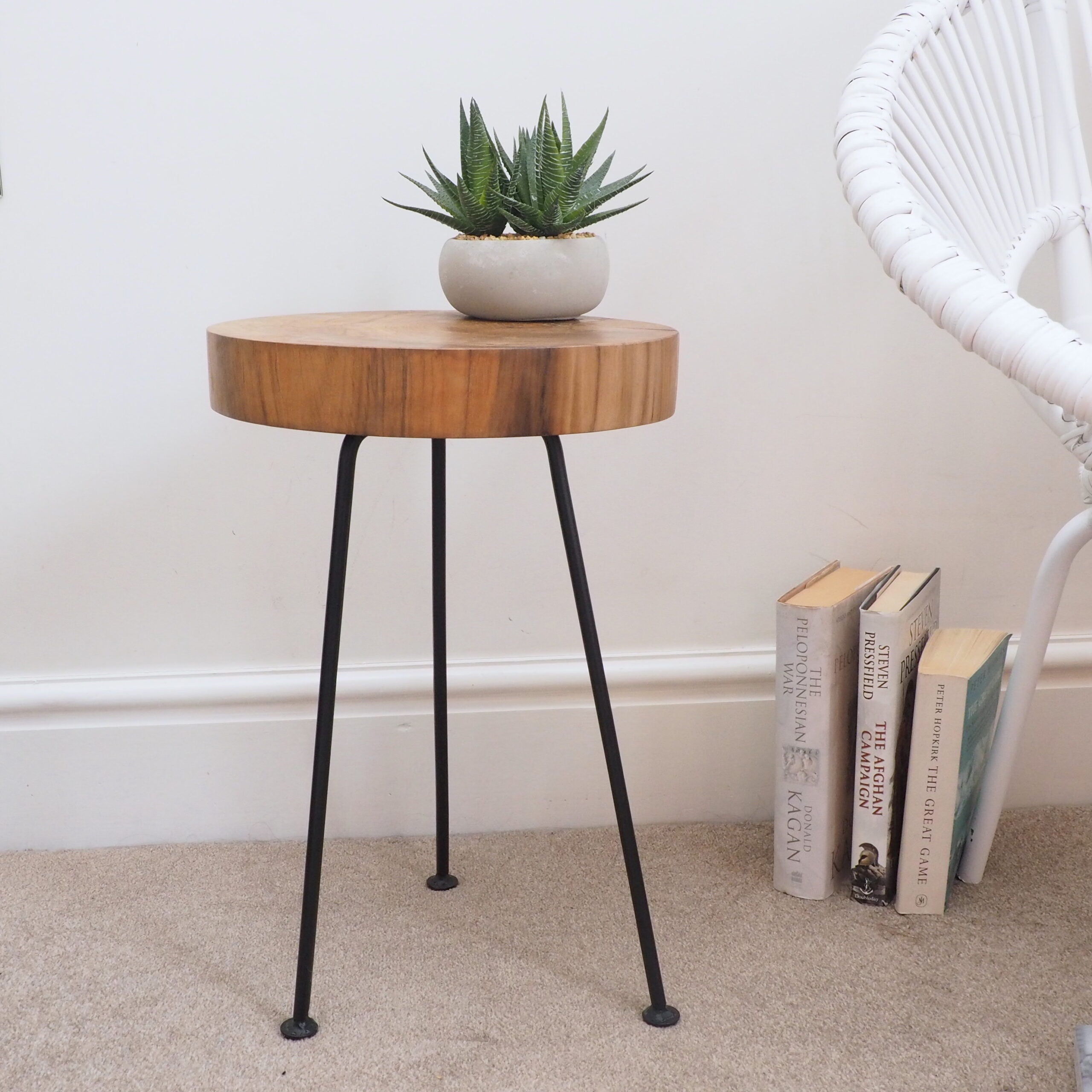 Industrial Side Table Tree Trunk