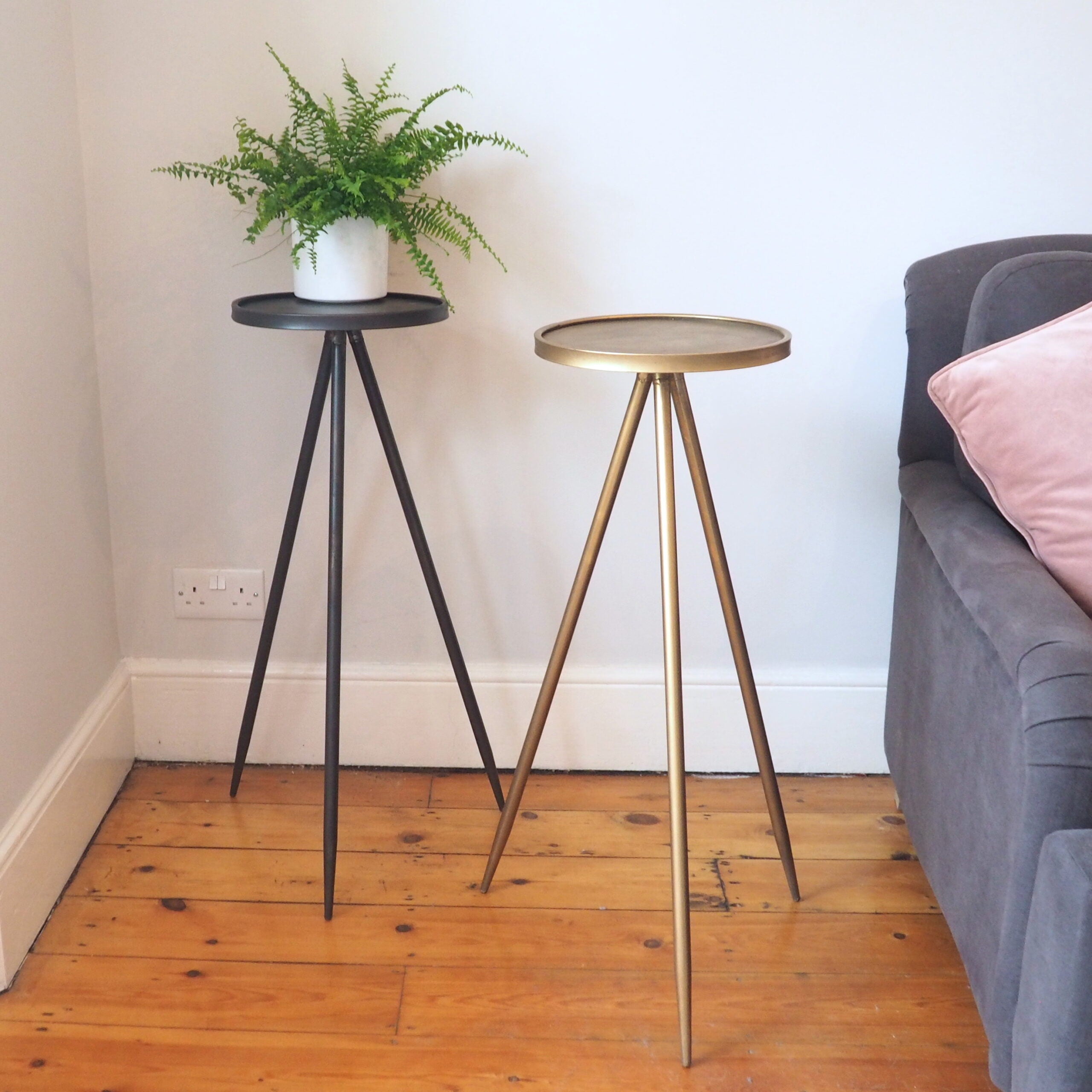 Metal Plant Stand Antique Gold