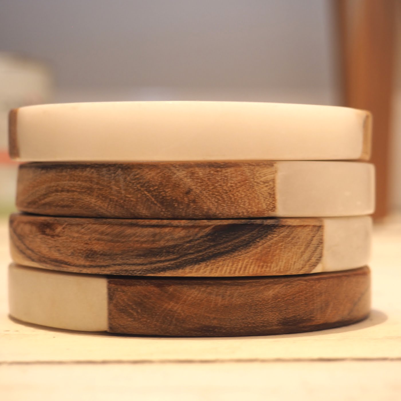 Wooden tea coaster