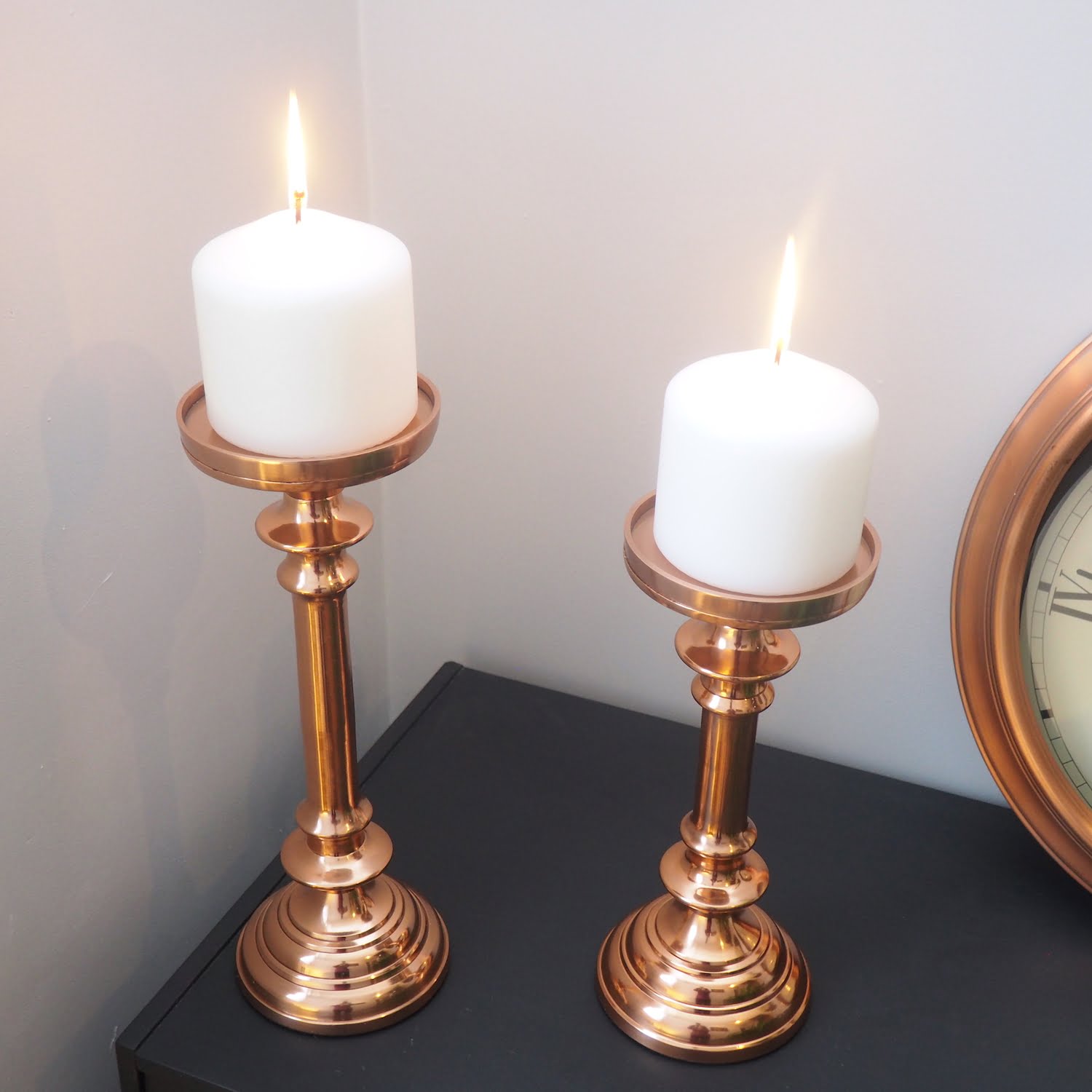 Copper candle holder