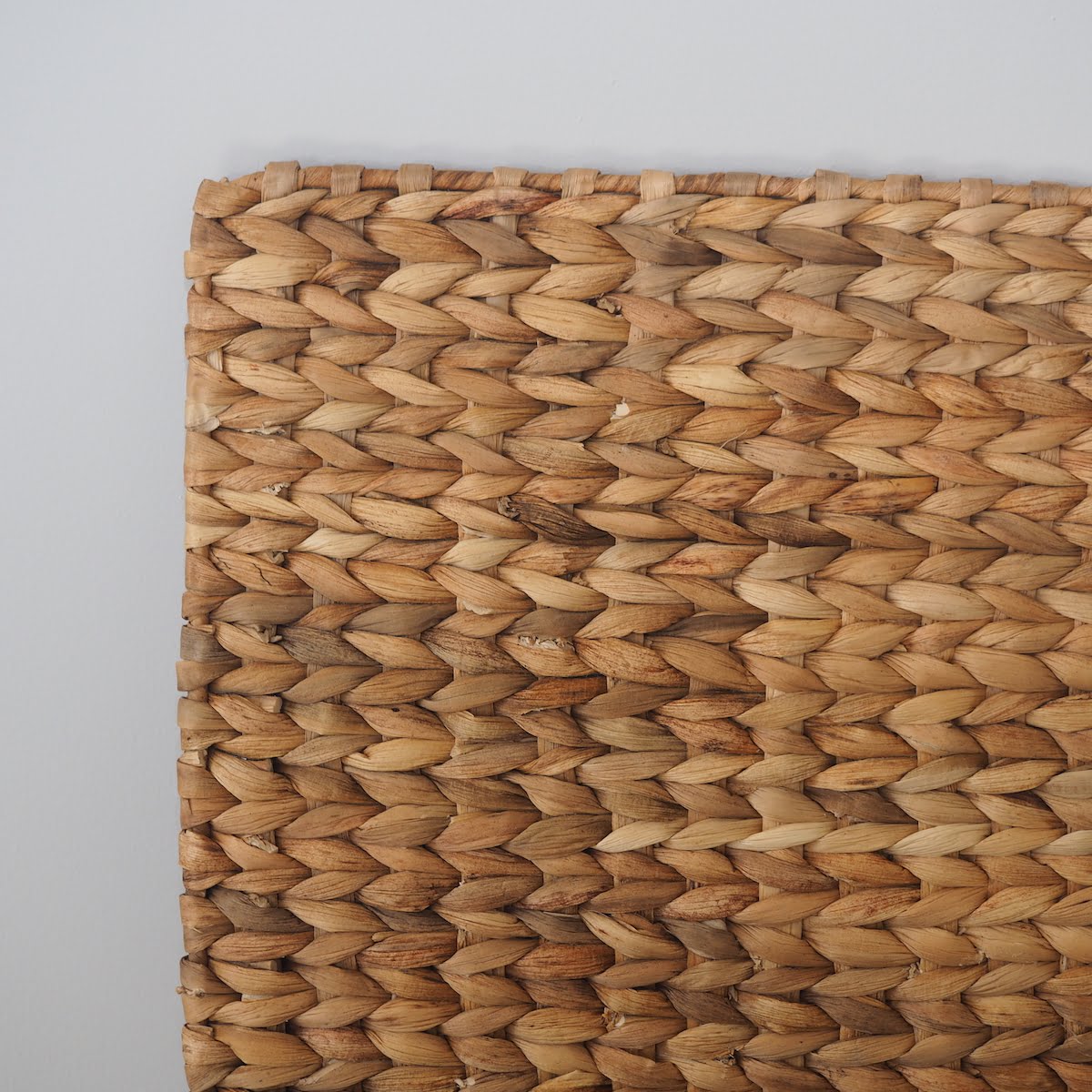 Wicker laundry basket close up