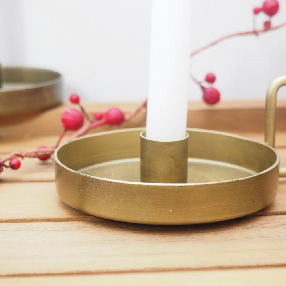 Small brass candlestick holder