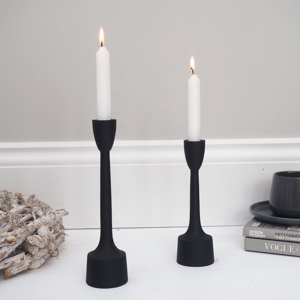 black candlestick holder