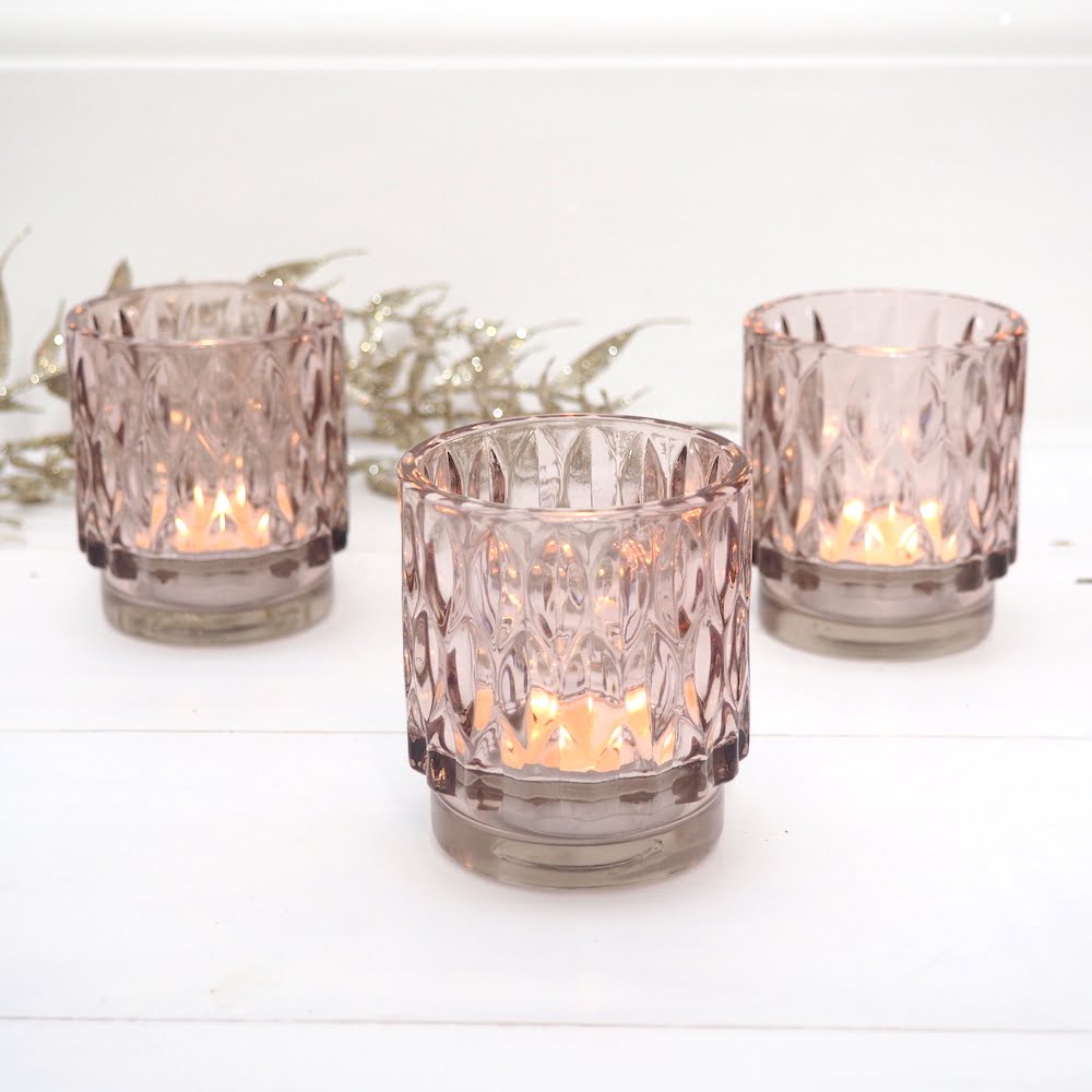 Vintage looking glass tealight holder
