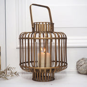 Large indoor hurricane lantern brass with glass