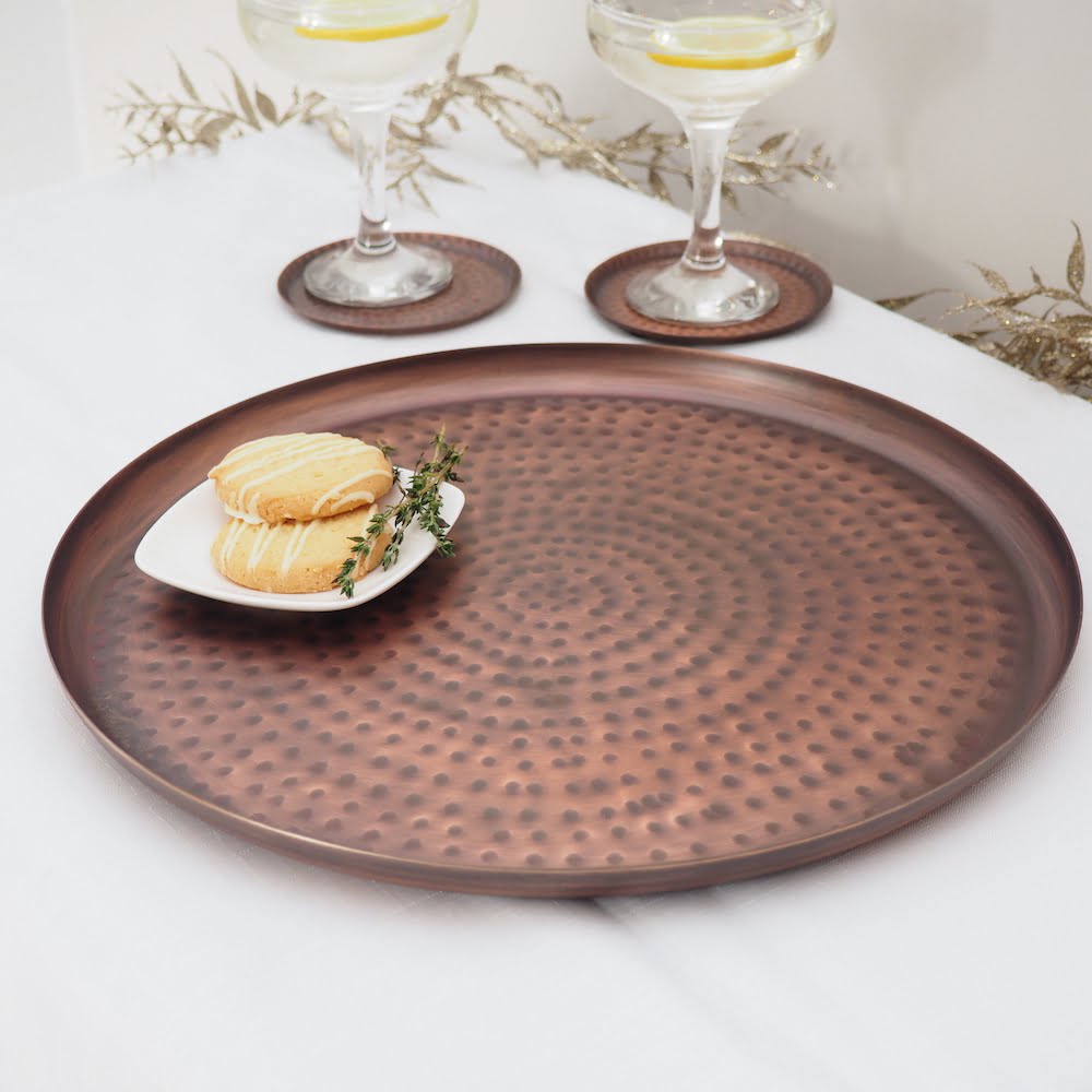 Tea tray copper