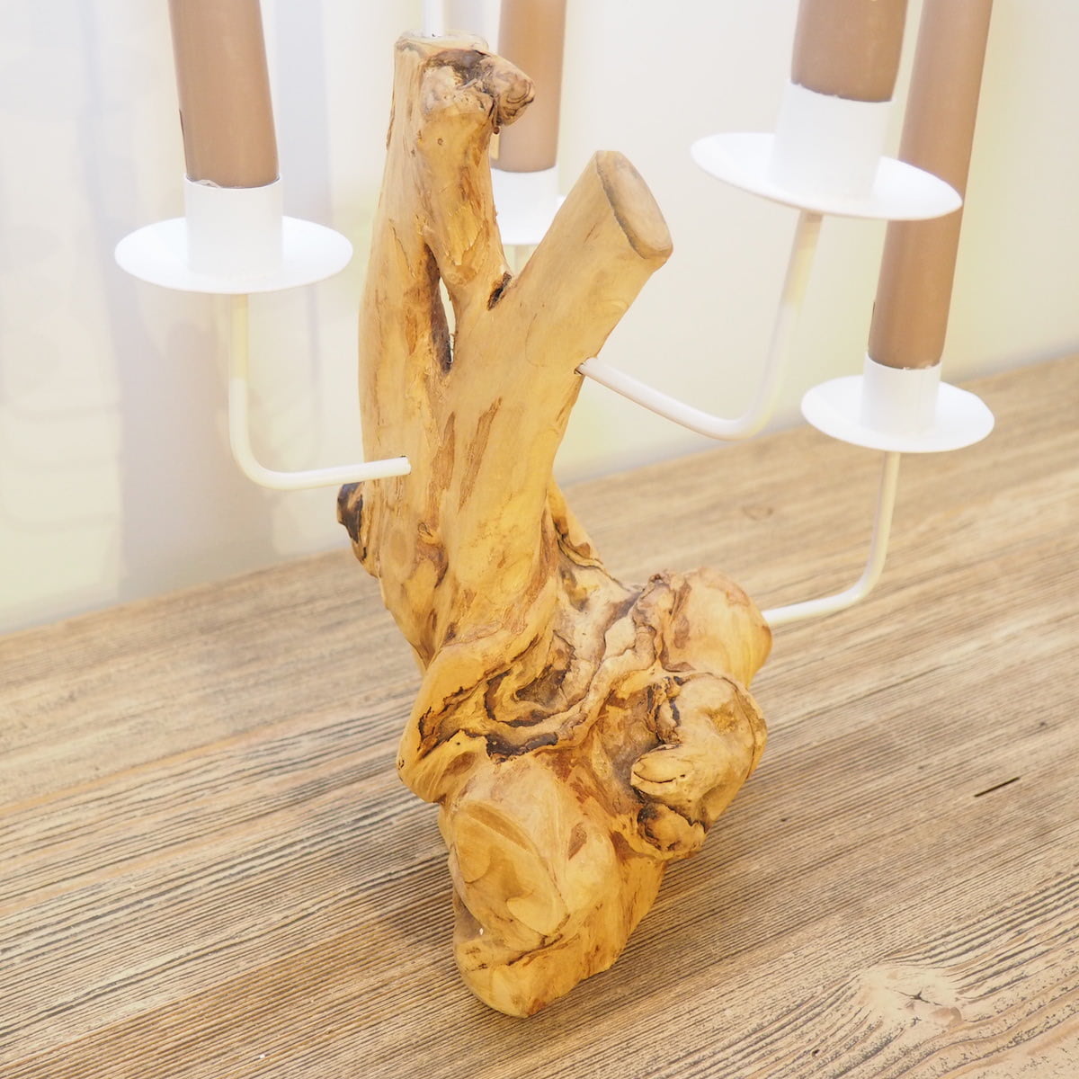 Small wooden candle holder