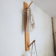 Wall Mounted Wooden Clothes Rack - Vertical