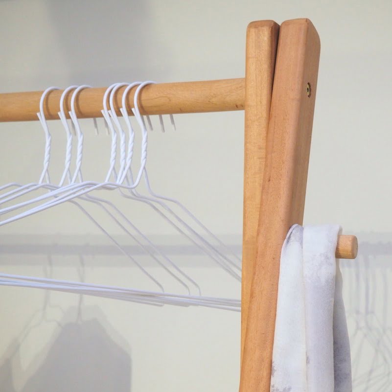 Wooden Clothes Rail with Coat Hangers