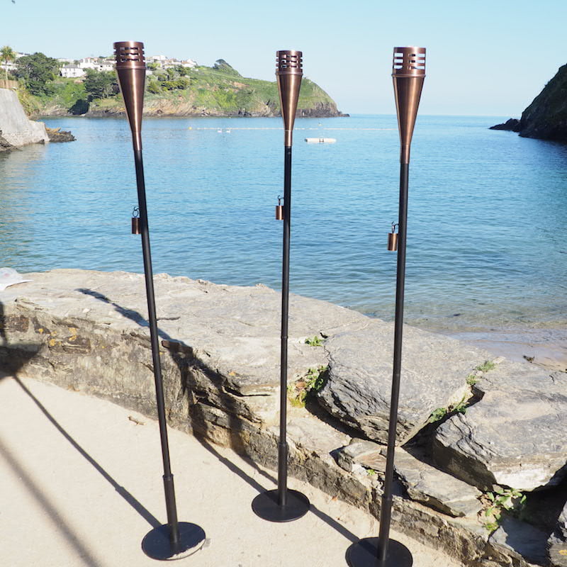 Tall copper garden troches