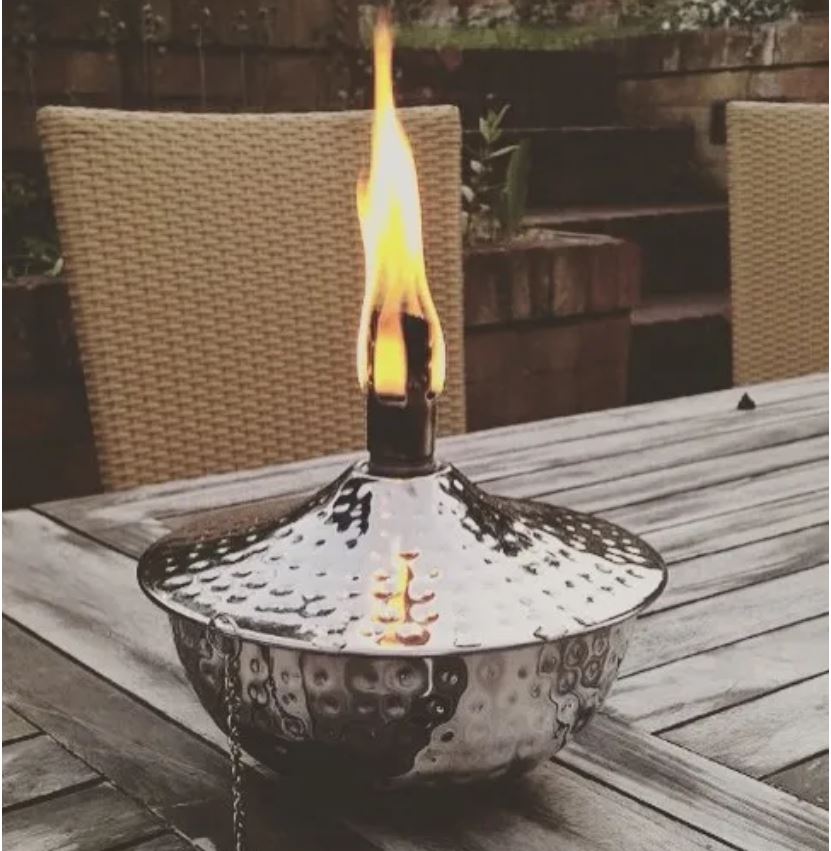 Small silver oil lamps burner