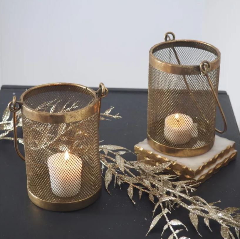 small brass mesh tealight holder