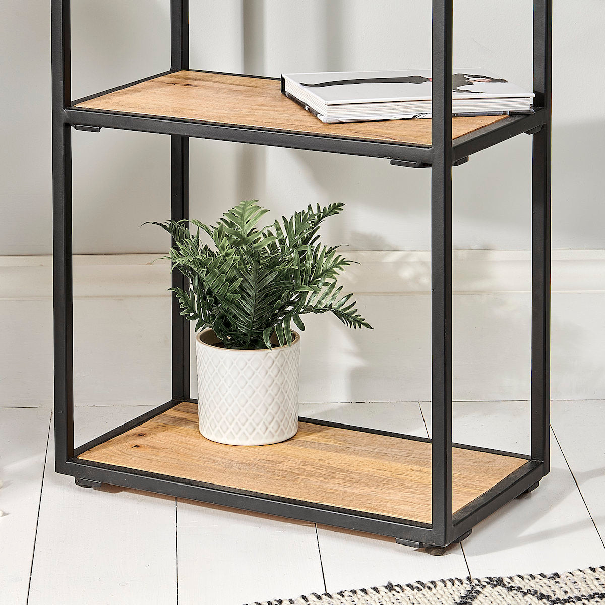 Narrow Side Table with Shelf