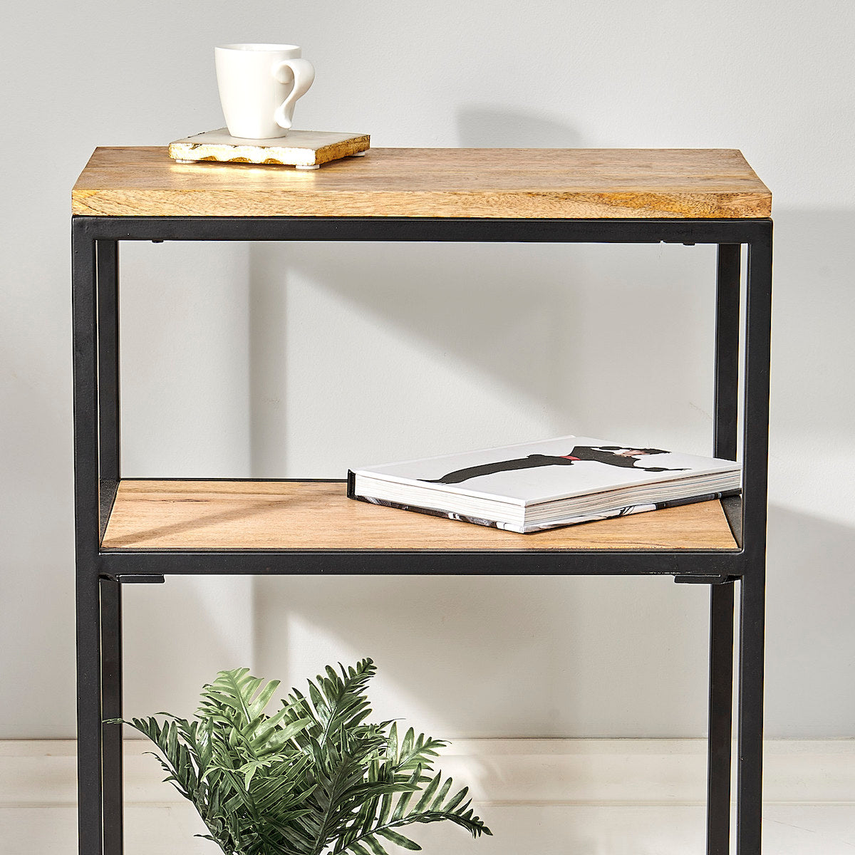 Narrow Side Table with Shelf