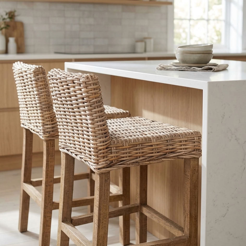 Wicker Bar Stool - Natural