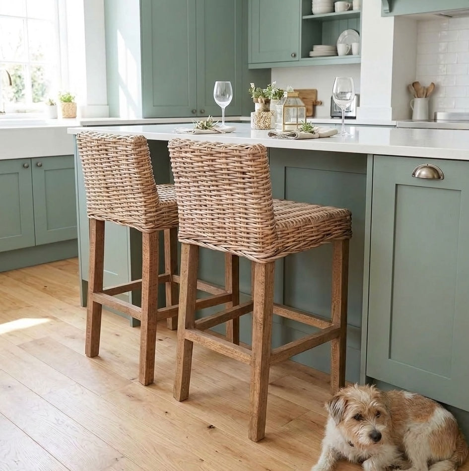 Wicker Bar Stool - Natural