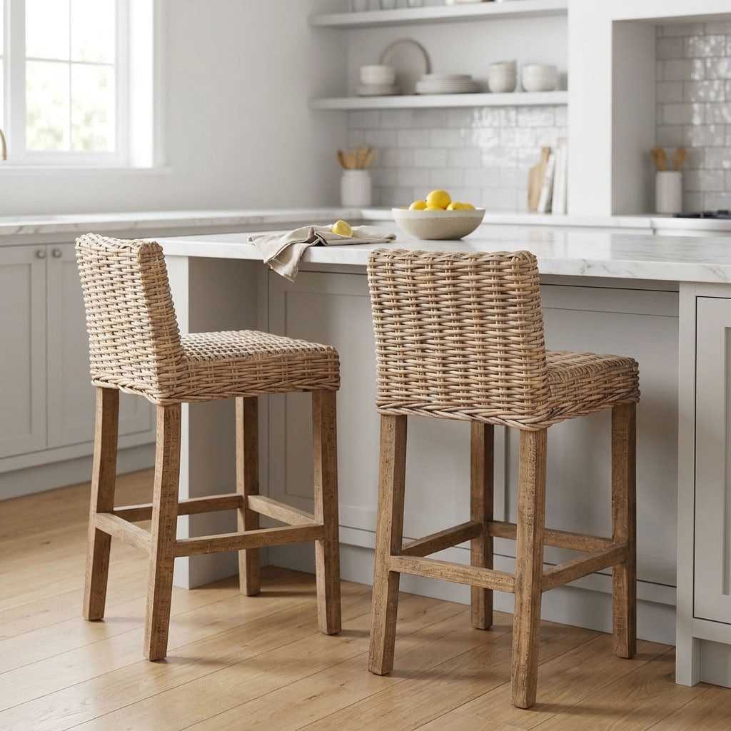 Wicker Bar Stool - Natural