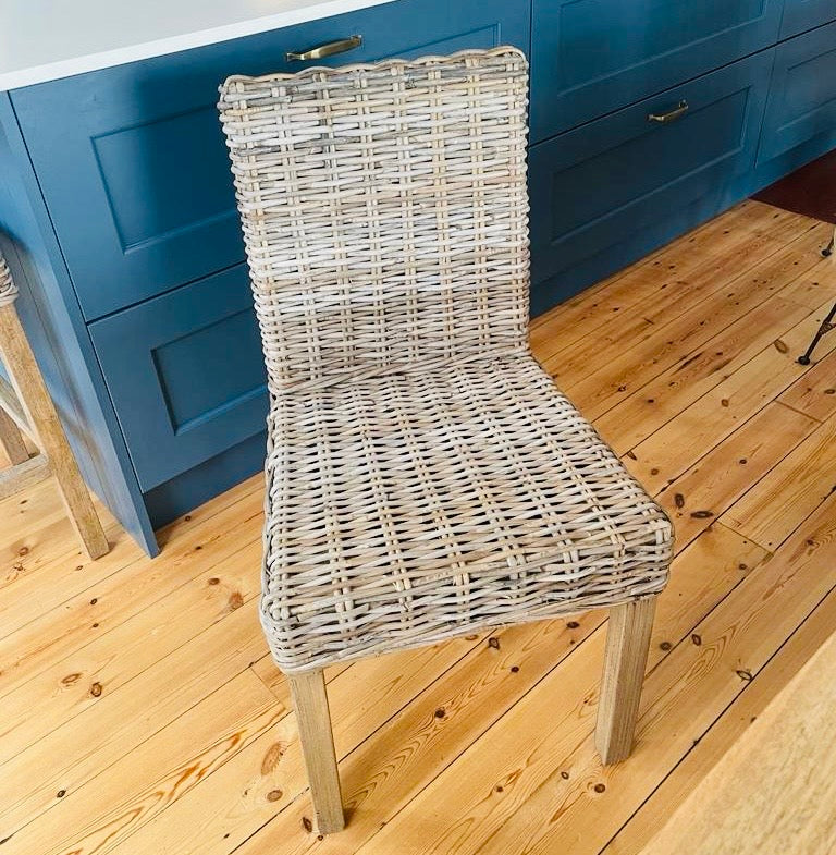 Wicker dining chair in kitchen