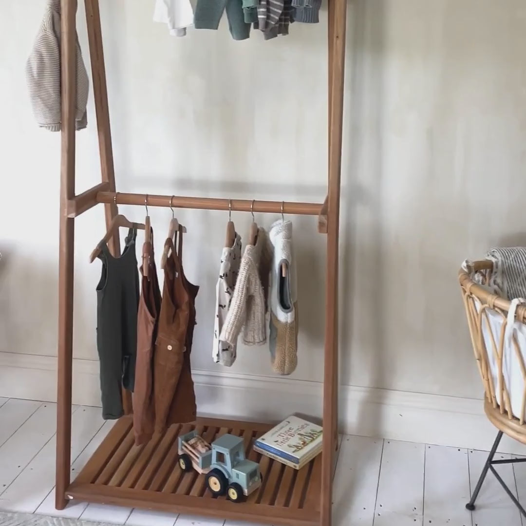 Load video: Handmade Children's Clothes Rail