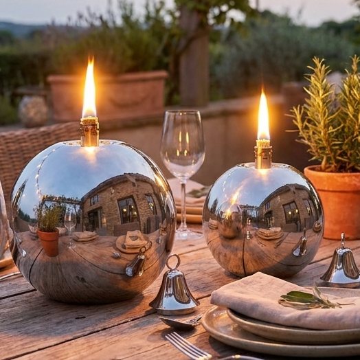 Silver Garden Oil Lamp VERONA