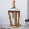 Large wood and metal candle lantern outdoor