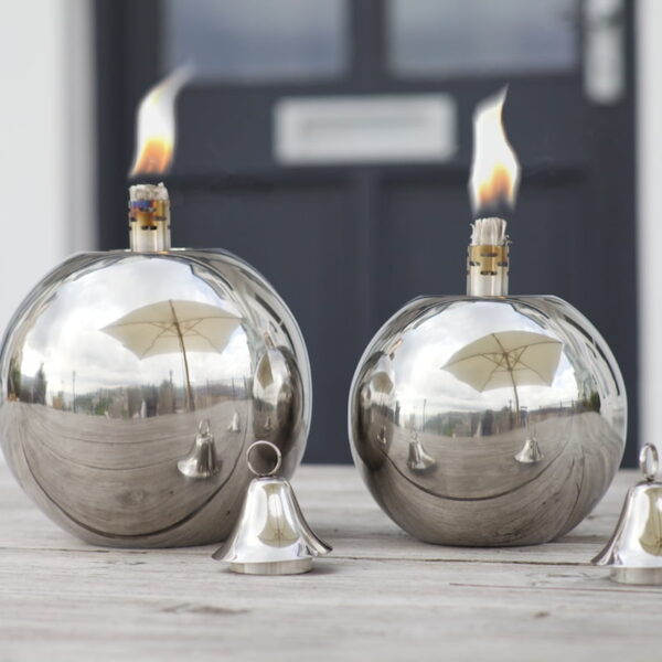 silver oil lamp